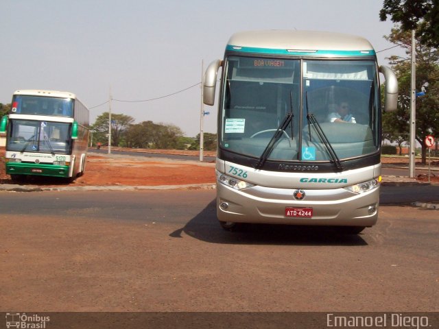 Viação Garcia 7526 na cidade de Mandaguari, Paraná, Brasil, por Emanoel Diego.. ID da foto: 1323601.