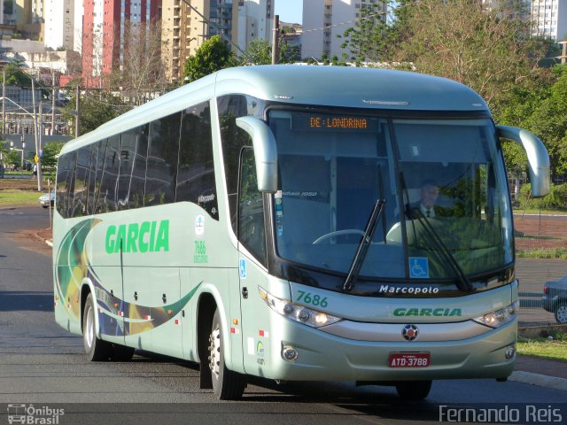 Viação Garcia 7686 na cidade de Ribeirão Preto, São Paulo, Brasil, por Fernando Reis. Número da foto: #1327093.