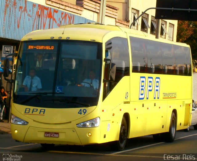 BPA Transportes 49 na cidade de Belo Horizonte, Minas Gerais, Brasil, por César Ônibus. ID da foto: 1327652.