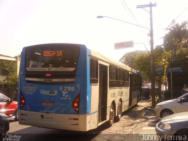TUPI - Transportes Urbanos Piratininga 6 2180 na cidade de São Paulo, São Paulo, Brasil, por Johnny Ferreira. Número da foto: #1398435.