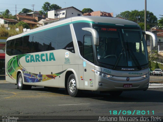 Viação Garcia 7506 na cidade de Bauru, São Paulo, Brasil, por Adriano Moraes dos Reis. Número da foto: #1416067.