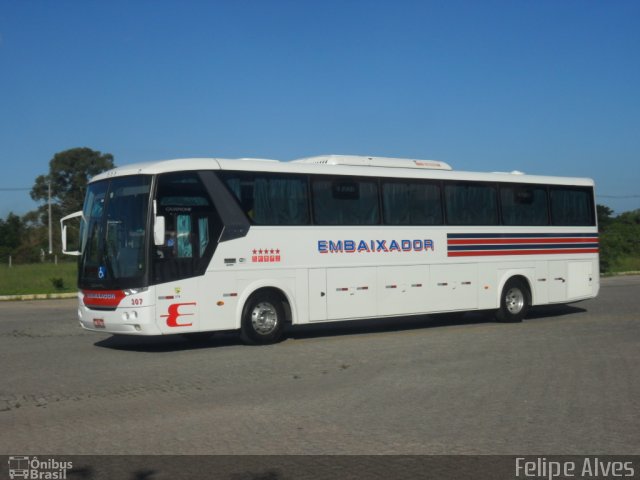 Expresso Embaixador 307 na cidade de Pelotas, Rio Grande do Sul, Brasil, por Felipe Alves. ID da foto: 1380086.