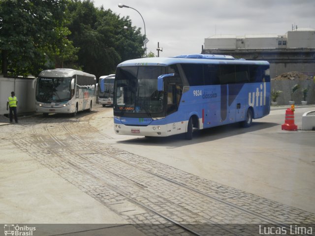 UTIL - União Transporte Interestadual de Luxo 9834 na cidade de Rio de Janeiro, Rio de Janeiro, Brasil, por Lucas Lima. Número da foto: #1419244.