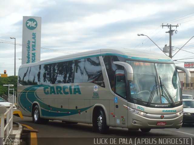 Viação Garcia 7406 na cidade de Londrina, Paraná, Brasil, por Luis de Ricado Brito. ID da foto: 1420936.