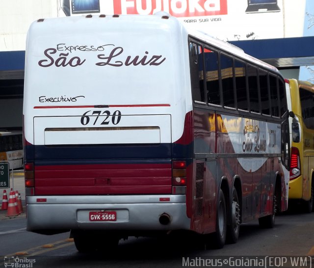 Expresso São Luiz 6720 na cidade de Goiânia, Goiás, Brasil, por Vicente Pinto Moreira. ID da foto: 1423666.