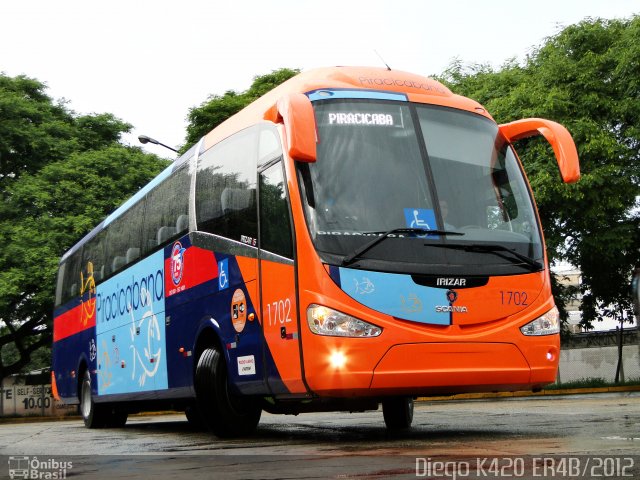 Viação Piracicabana 1702 na cidade de São Paulo, São Paulo, Brasil, por Diego K420 . Número da foto: #1428398.