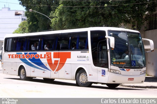 Viação Teresópolis RJ 203.046 na cidade de Rio de Janeiro, Rio de Janeiro, Brasil, por Carlos Eduardo Lopes. Número da foto: #1429712.