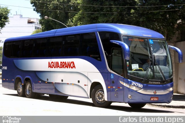 Viação Águia Branca 24760 na cidade de Rio de Janeiro, Rio de Janeiro, Brasil, por Carlos Eduardo Lopes. Número da foto: #1429703.