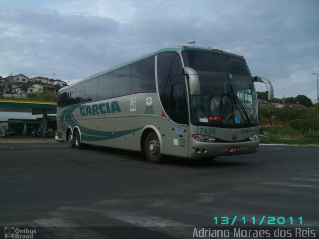 Viação Garcia 7650 na cidade de Bauru, São Paulo, Brasil, por Adriano Moraes dos Reis. Número da foto: #1439297.