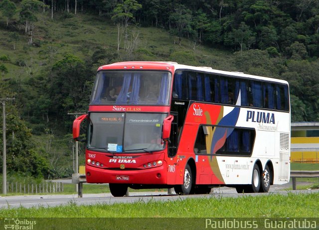 Pluma Conforto e Turismo 7003 na cidade de Garuva, Santa Catarina, Brasil, por Paulobuss  Guaratuba. ID da foto: 1383441.