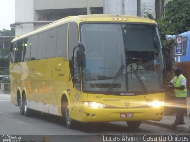 Viação Itapemirim 5867 na cidade de Rio de Janeiro, Rio de Janeiro, Brasil, por Lucas Alvim. ID da foto: 1387008.