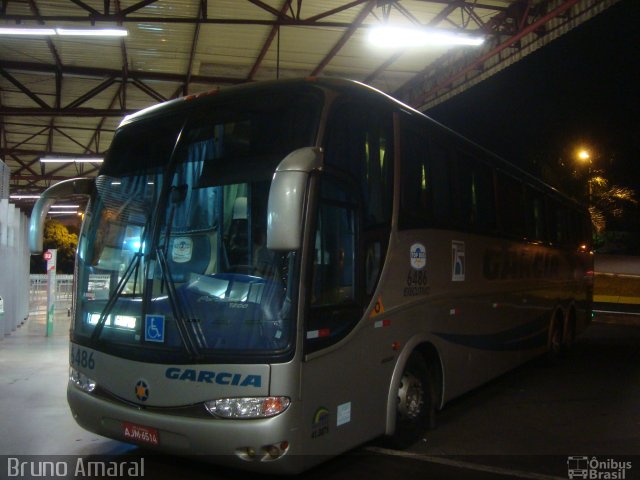 Viação Garcia 6486 na cidade de Londrina, Paraná, Brasil, por Bruno Amaral. ID da foto: 1389747.