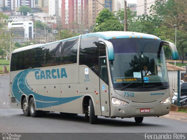 Viação Garcia 7512 na cidade de Ribeirão Preto, São Paulo, Brasil, por Fernando Reis. Número da foto: #1390870.