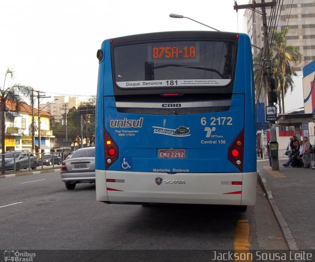 TUPI - Transportes Urbanos Piratininga 6 2172 na cidade de São Paulo, São Paulo, Brasil, por Jackson Sousa Leite. Número da foto: #1396369.