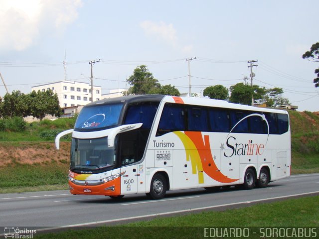 Starline Turismo 1600 na cidade de Araçariguama, São Paulo, Brasil, por EDUARDO - SOROCABUS. Número da foto: #1443235.