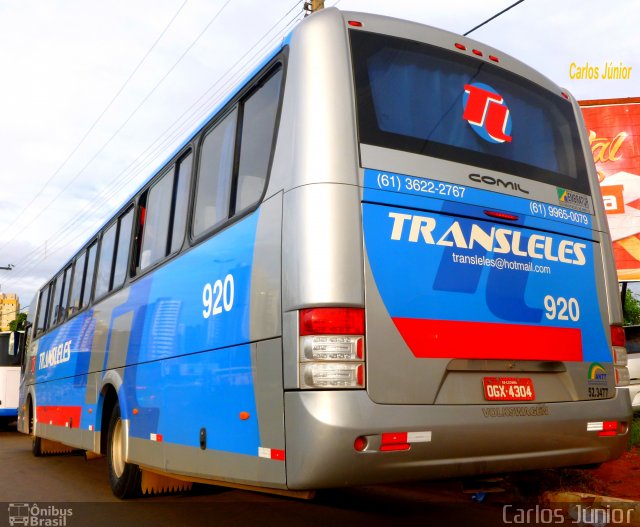 Transleles Transporte e Turismo 920 na cidade de Goiânia, Goiás, Brasil, por Carlos Júnior. ID da foto: 1460924.