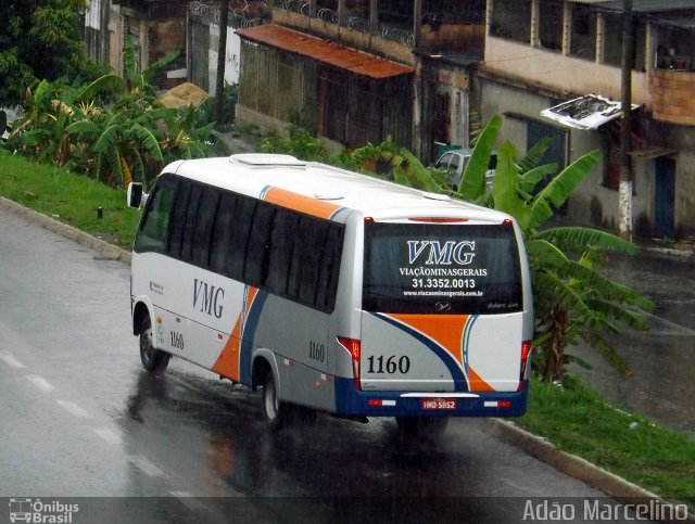 VMG - Viação Minas Gerais 1160 na cidade de Belo Horizonte, Minas Gerais, Brasil, por Adão Raimundo Marcelino. Número da foto: #1462670.