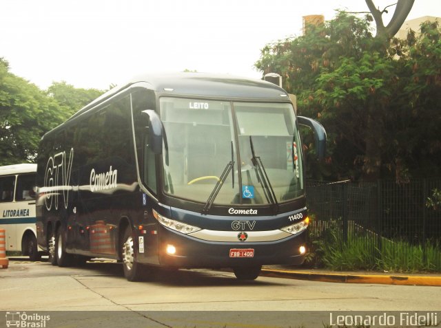 Viação Cometa 11400 na cidade de São Paulo, São Paulo, Brasil, por Leonardo Fidelli. Número da foto: #1462002.