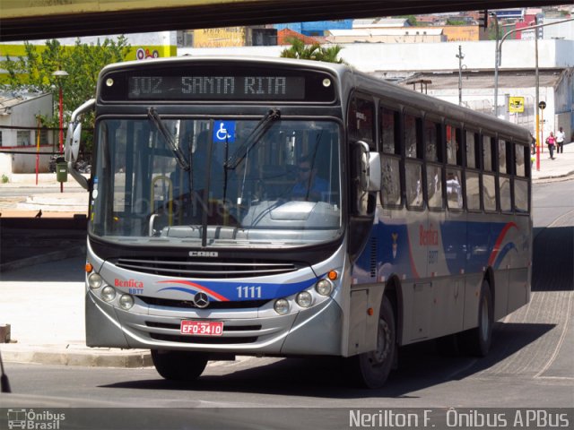 BBTT - Benfica Barueri Transporte e Turismo 1111 na cidade de Itapevi, São Paulo, Brasil, por Nerilton F.  ônibus. ID da foto: 1466959.