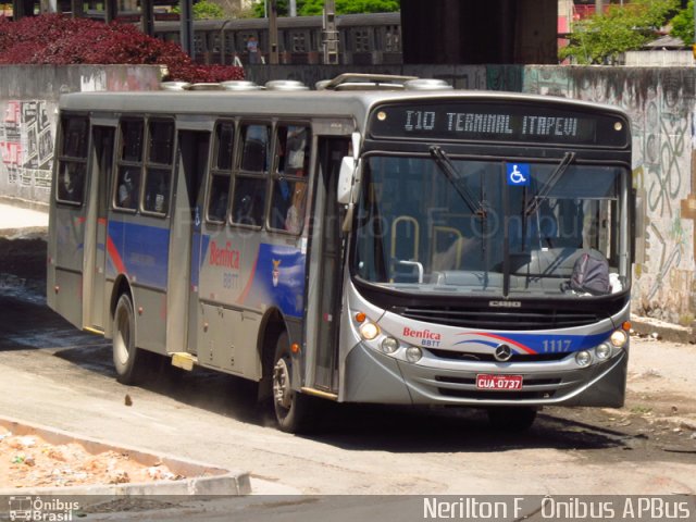 BBTT - Benfica Barueri Transporte e Turismo 1117 na cidade de Itapevi, São Paulo, Brasil, por Nerilton F.  ônibus. ID da foto: 1466636.