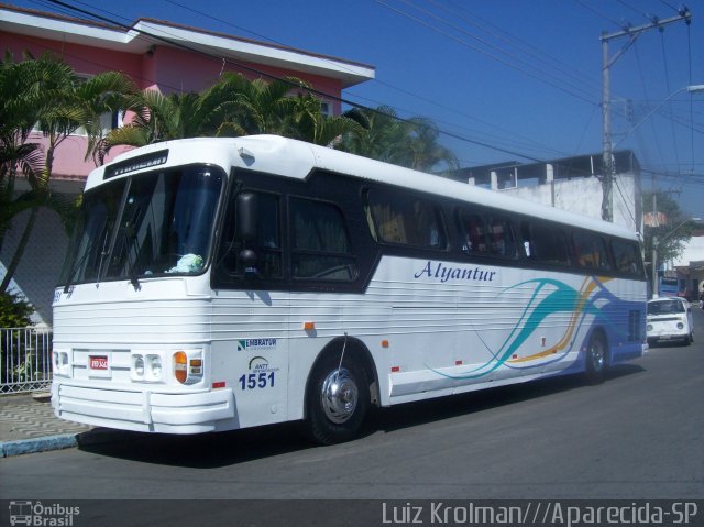 Alyantur Transporte e Turismo 1551 na cidade de Aparecida, São Paulo, Brasil, por Luiz Krolman. Número da foto: #1468851.