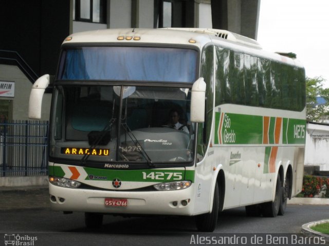 Cia. São Geraldo de Viação 14275 na cidade de Aracaju, Sergipe, Brasil, por Alessandro de Bem Barros. ID da foto: 1474392.