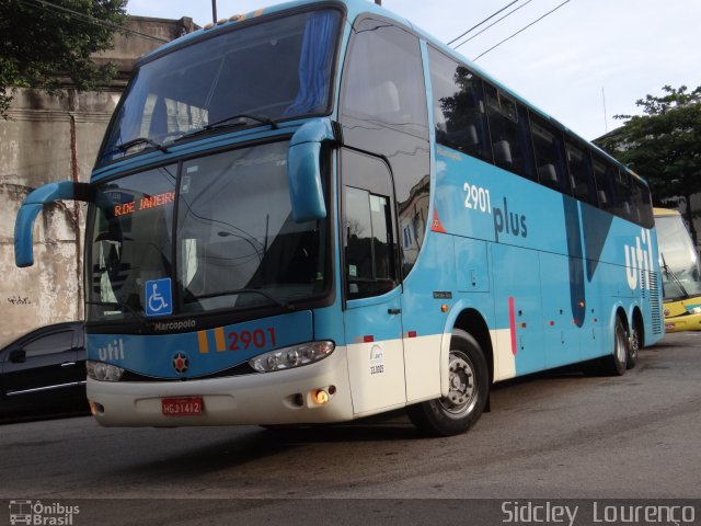 UTIL - União Transporte Interestadual de Luxo 2901 na cidade de Rio de Janeiro, Rio de Janeiro, Brasil, por Sidcley Lourenço. Número da foto: #1474447.