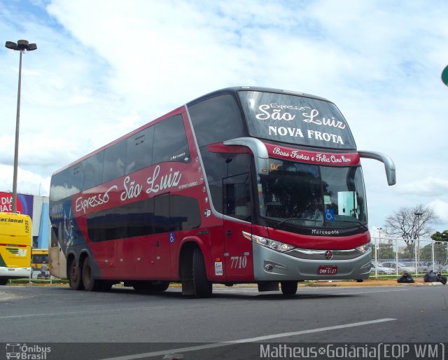 Expresso São Luiz 7710 na cidade de Goiânia, Goiás, Brasil, por Vicente Pinto Moreira. Número da foto: #1472897.