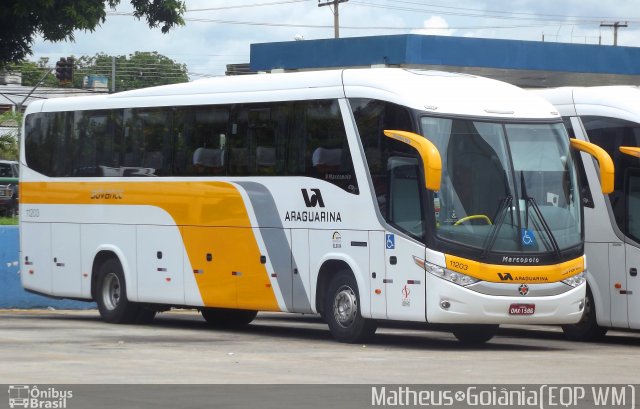 Viação Araguarina 11203 na cidade de Goiânia, Goiás, Brasil, por Vicente Pinto Moreira. Número da foto: #1474012.
