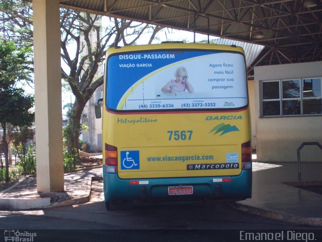 Viação Garcia 7567 na cidade de Arapongas, Paraná, Brasil, por Emanoel Diego.. Número da foto: #1444414.