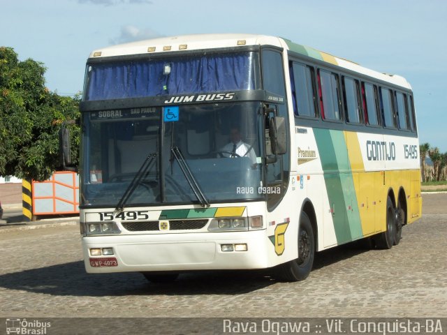 Empresa Gontijo de Transportes 15495 na cidade de Vitória da Conquista, Bahia, Brasil, por Rava Ogawa. ID da foto: 1480533.