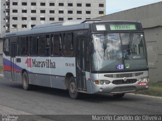 Maravilha Auto Ônibus ITB.01.195 na cidade de Itaboraí, Rio de Janeiro, Brasil, por Marcelo Candido de Oliveira. Número da foto: #1482215.