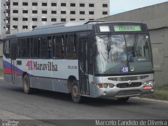 Maravilha Auto Ônibus ITB.01.195 na cidade de Itaboraí, Rio de Janeiro, Brasil, por Marcelo Candido de Oliveira. ID da foto: 1482215.