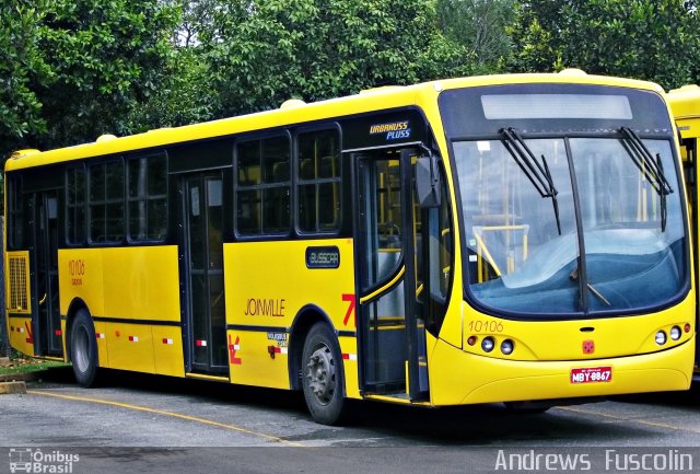 Gidion Transporte e Turismo 10106 na cidade de Joinville, Santa Catarina, Brasil, por Andrews  Fuscolin. ID da foto: 1485143.