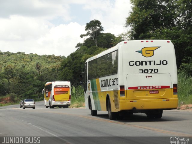 Empresa Gontijo de Transportes 3870 na cidade de Itabira, Minas Gerais, Brasil, por JUNIOR JUNIOR. Número da foto: #1488045.