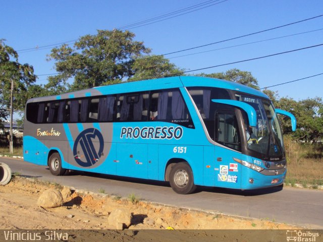 Auto Viação Progresso 6151 na cidade de Recife, Pernambuco, Brasil, por Vinicius Silva. ID da foto: 1492298.