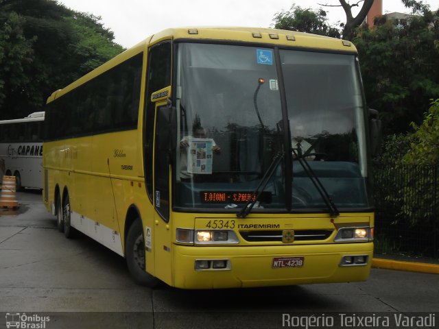 Viação Itapemirim 45343 na cidade de São Paulo, São Paulo, Brasil, por Rogério Teixeira Varadi. Número da foto: #1494208.