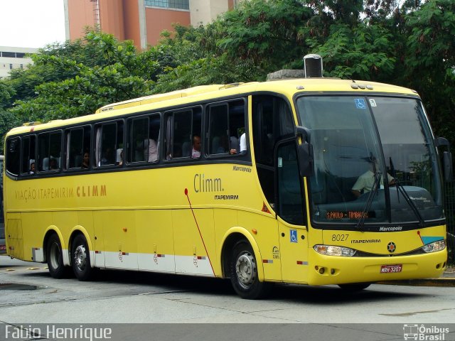 Viação Itapemirim 8027 na cidade de São Paulo, São Paulo, Brasil, por Fábio Henrique. ID da foto: 1496509.