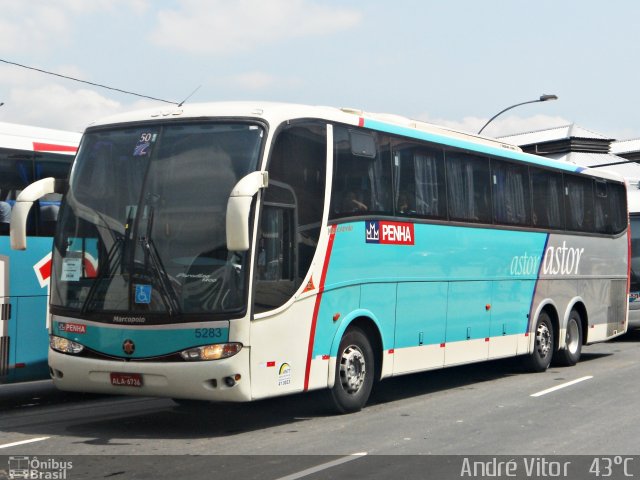 Empresa de Ônibus Nossa Senhora da Penha 5283 na cidade de Rio de Janeiro, Rio de Janeiro, Brasil, por André Vitor  Silva dos Santos. ID da foto: 1502524.