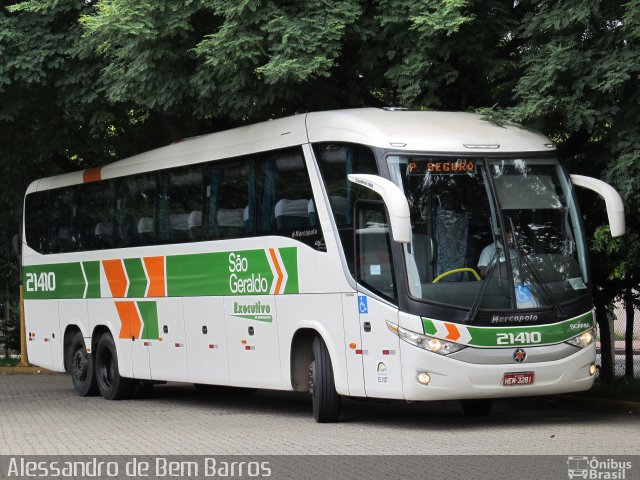 Cia. São Geraldo de Viação 21410 na cidade de São Paulo, São Paulo, Brasil, por Alessandro de Bem Barros. ID da foto: 1501930.