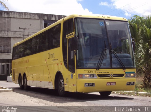 Viação Itapemirim 44001 na cidade de Recife, Pernambuco, Brasil, por Luiz Carlos de Santana. ID da foto: 1504759.