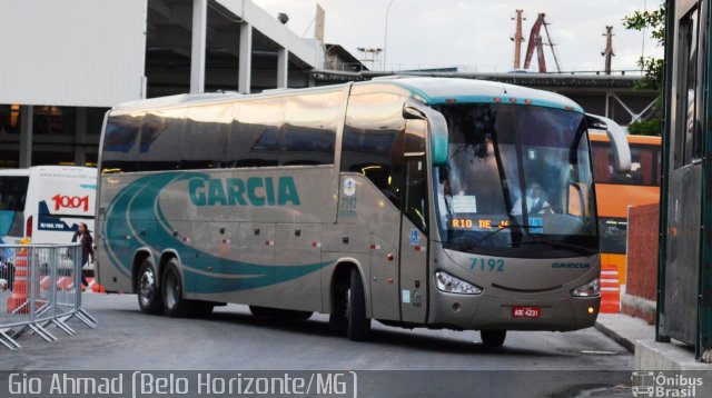 Viação Garcia 7192 na cidade de Rio de Janeiro, Rio de Janeiro, Brasil, por Giovanini Mendes do Carmo. ID da foto: 1449001.