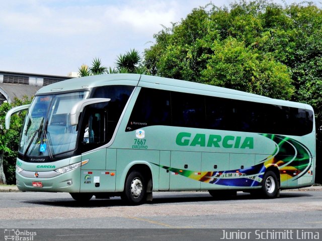 Viação Garcia 7667 na cidade de Curitiba, Paraná, Brasil, por Junior Schimitt Lima. Número da foto: #1455058.