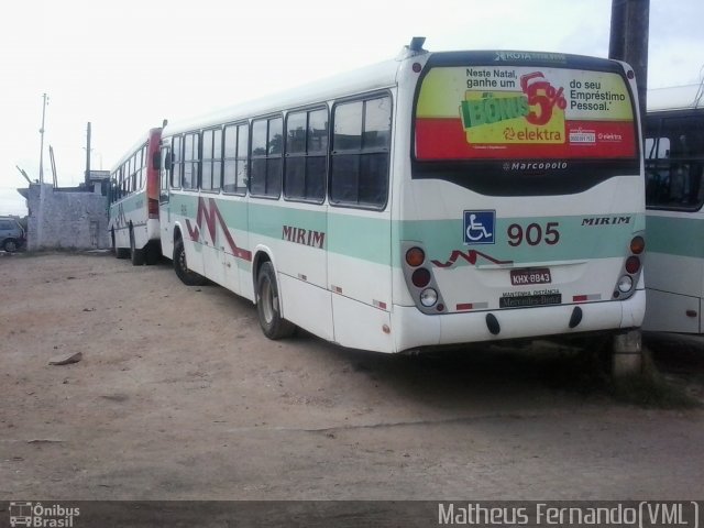 Viação Mirim 905 na cidade de Recife, Pernambuco, Brasil, por Matheus Fernando. Número da foto: #1457751.