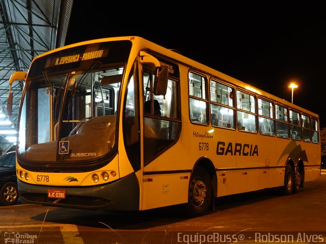 Viação Garcia 6778 na cidade de Paranavaí, Paraná, Brasil, por Robson Alves. ID da foto: 1459257.