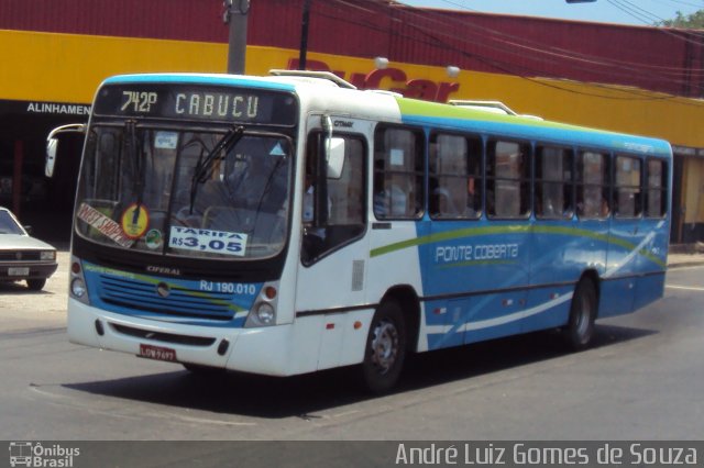 Viação Ponte Coberta RJ 190.010 na cidade de Rio de Janeiro, Rio de Janeiro, Brasil, por André Luiz Gomes de Souza. Número da foto: #1458751.