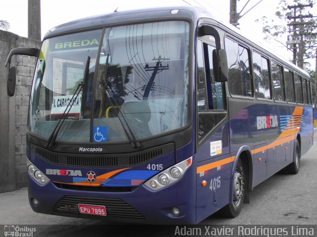 Breda Transportes e Serviços 4015 na cidade de Cubatão, São Paulo, Brasil, por Adam Xavier Rodrigues Lima. ID da foto: 824113.