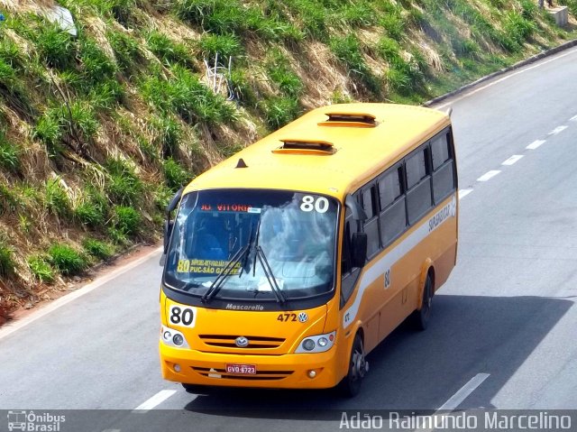 Transporte Suplementar de Belo Horizonte 472 na cidade de Belo Horizonte, Minas Gerais, Brasil, por Adão Raimundo Marcelino. ID da foto: 824049.