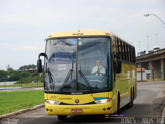 Viação Itapemirim 8081 na cidade de Vitória, Espírito Santo, Brasil, por Jones Bh. ID da foto: 840985.