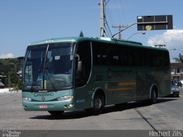 Viação Canarinho 2301 na cidade de Joinville, Santa Catarina, Brasil, por Herbert Zils. Número da foto: #841034.
